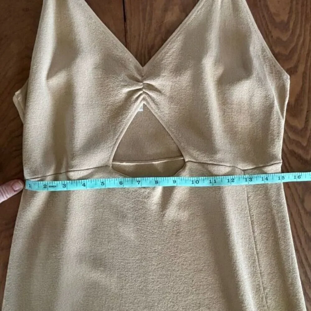The Drop Tan Yellow Cutout Maxi Dress with Slit XXL Elegant Summer Wedding Guest - Picture 3 of 5